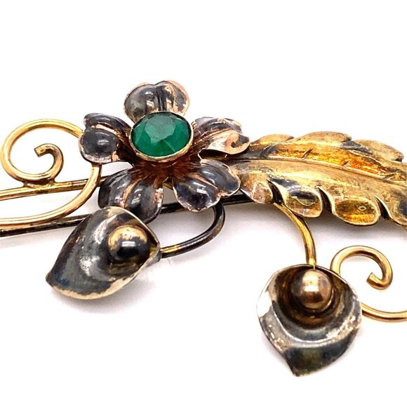 VTG Van Dell Sterling Silver, 1/20th 12K Gold Fill‎ & Rhinestone Brooch! 37 - Picture 4 of 5